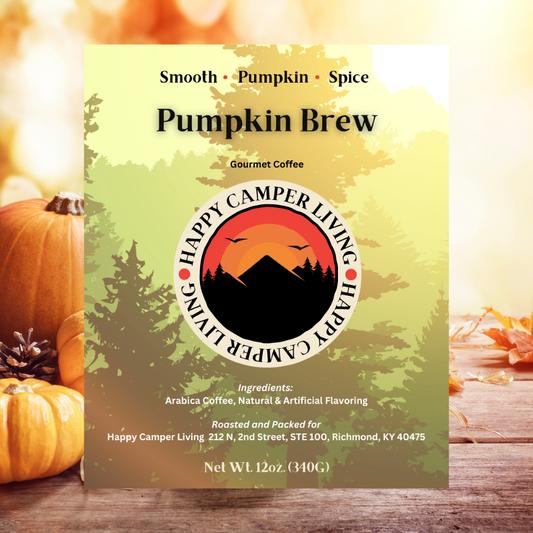 Pumpkin Brew Gourmet Flavored Coffee - 12 oz. 100% Arabica Bean - Happy Camper Living