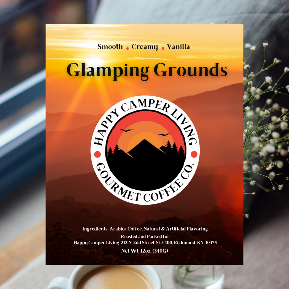 Glamping Grounds Gourmet Flavored Coffee - 12 oz. 100% Arabica Bean - Happy Camper Living